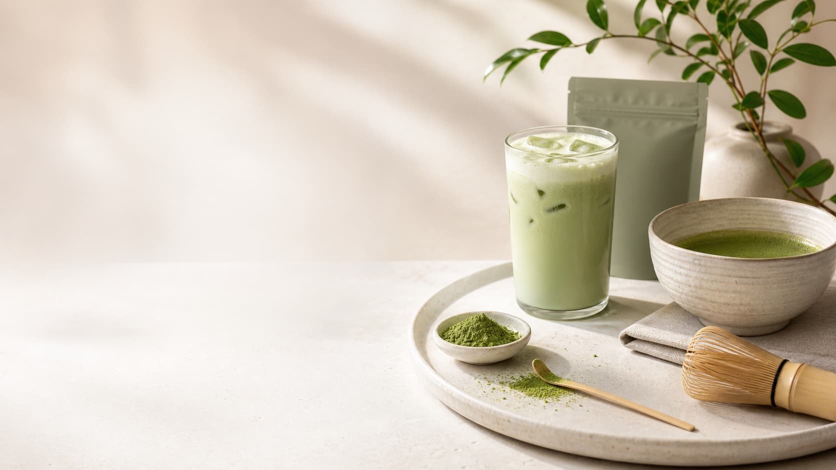 Matcha bubble tea s tapiokovými perlami